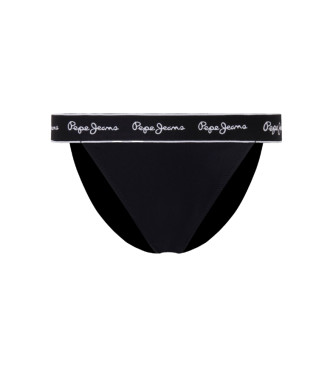 Pepe Jeans para mujer. PLB10507 Braga Bikini Logo negro (L), Beachwear, Poliamida