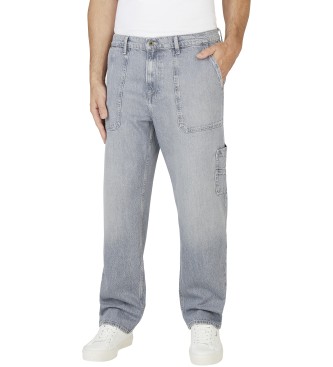 Pepe Jeans para hombre. PM208208 Jeans en fit loose Work gris (32/32), Casual, Algodón, Denim, Sostenible