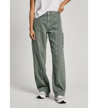 Pepe Jeans para mujer. PL204726 Jeans Loose St Hw Clr Verde (26/30), Casual, Denim, Algodón Orgánico, Sostenible