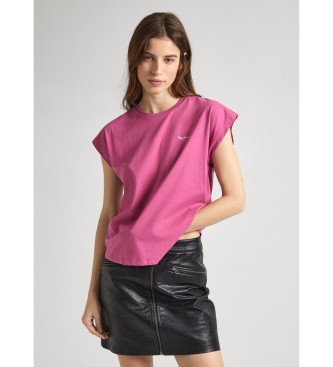 Pepe Jeans para mujer. PL505853 Camiseta Lory rosa (XS), Casual, Algodón, Manga corta, Sostenible