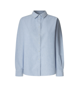 Pepe Jeans para mujer. PL3051271 Camisa Lyra azul (XS), Casual, Algodón, Manga larga