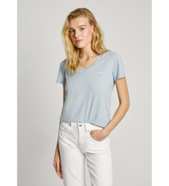 Pepe Jeans para mujer. PL506051 Camiseta Macy azul (S), Casual, Algodón, Manga corta