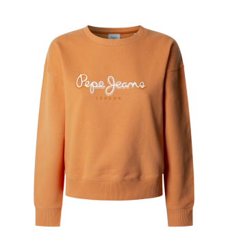 Pepe Jeans para mujer. PL581484 Sudadera Maddy naranja (XL), Casual, Algodón, Sostenible