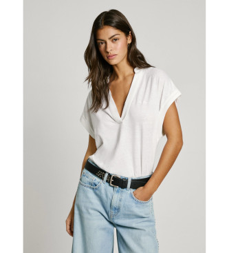 Pepe Jeans para mujer. PL506065 Camiseta Maeve blanco (M), Casual, Algodón, Manga corta, Sostenible