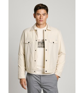 Pepe Jeans para hombre. PM403102 Chaqueta Mambru blanco crudo (L), Casual, Poliéster