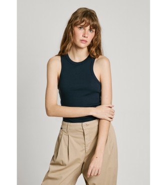 Pepe Jeans para mujer. PL506035 Camiseta Marian marino (L), Casual, Algodón, Sin mangas / Tirantes