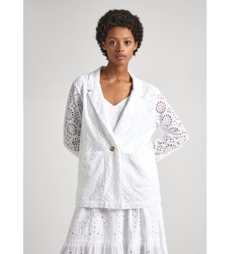 Pepe Jeans para mujer. PL402376 Americana Marisa blanco (XS), Casual, Algodón