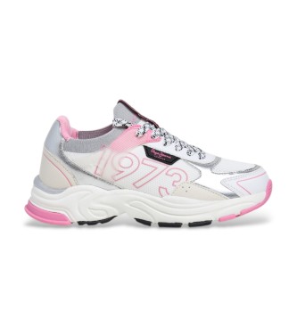 Pepe Jeans para mujer/niña. PGS600005 Zapatillas Mave Knit blanco (38), Plano, Cordones, Casual, moda infantil