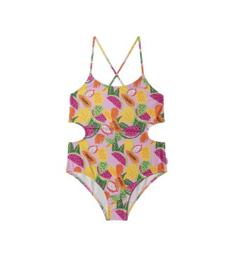 Pepe Jeans para niña. PGB100006 Bañador Maxi Fruit rosa (6años= 104cm), Beachwear, Poliéster, moda infantil