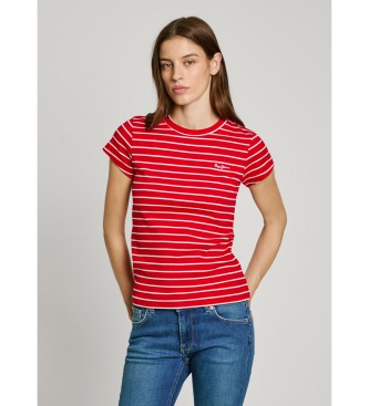 Pepe Jeans para mujer. PL506079 Camiseta Meribel rojo (S), Casual, Algodón, Manga corta, Sostenible