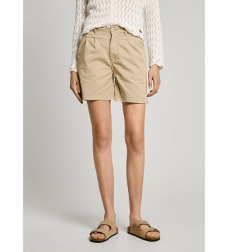 Pepe Jeans para mujer. PL801168 Short Regular Chino Vania beige (XS), Casual, Algodón, Sostenible