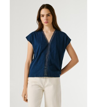 Pepe Jeans para mujer. PL5000138 Camiseta Mila marino (M), Casual, Algodón, Manga corta
