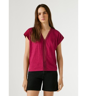 Pepe Jeans para mujer. PL5000138 Camiseta Mila rosa (XS), Casual, Algodón, Manga corta