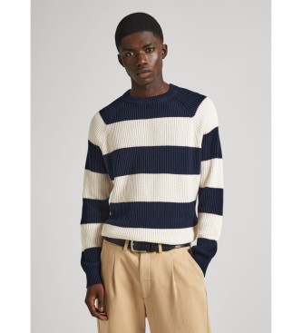 Pepe Jeansvoor mannen. PM702431 Miles trui wit, marine (XXL), Casual, Katoen, Duurzaam, Marineblauw