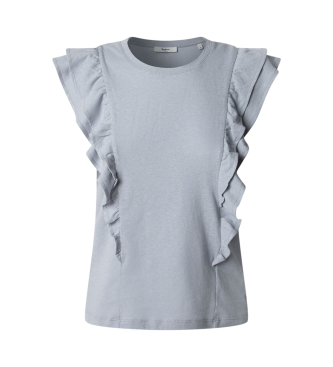 Pepe Jeans para mujer. PL506064 Camiseta Miley azul (M), Casual, Manga corta, Algodón Orgánico, Sostenible