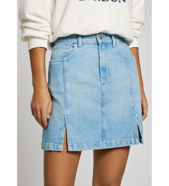 Pepe Jeans para mujer. PL901208 Falda corta en tejido denim no elástico azul (L), Casual, Algodón, Sostenible