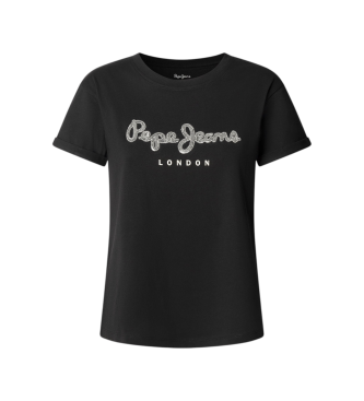 Pepe Jeans para mujer. PL5000142 Camiseta Nadda negro (L), Casual, Algodón, Manga corta