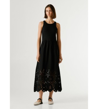 Pepe Jeans para mujer. PL9537807 Vestido Naomi negro (S), Casual, Algodón, Clásico, Sin mangas / Tirantes