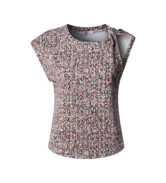 Pepe Jeans para mujer. PL5000169 Camiseta Nayara marrón (S), Casual, Algodón, Manga corta