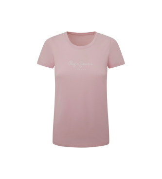 Pepe Jeans para mujer. PL505202 Camiseta New Virginia rosa (L), Casual, Algodón, Manga corta