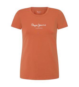 Pepe Jeans para mujer. PL505202 Camiseta New Virginia naranja (S), Casual, Algodón, Manga corta