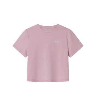 Pepe Jeans para niña. PG503138 Camiseta Nicka rosa (6años= 104cm), Casual, Algodón, Manga corta, moda infantil