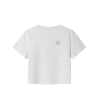 Pepe Jeans para niña. PG503138 Camiseta Nicka blanco (6años= 104cm), Casual, Algodón, Manga corta, moda infantil