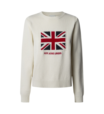 Pepe Jeans para mujer. PL702293 Jersey Nuna blanco (XS), Casual, Algodón, Manga larga