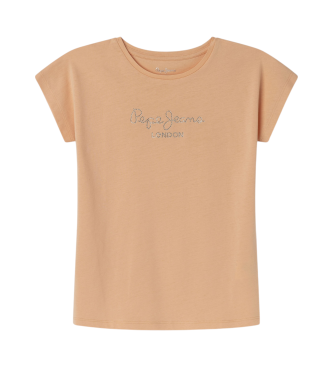 Pepe Jeans para niña. PG503152 Camiseta Nuria N naranja (12años= 152cm), Casual, Algodón, Manga corta, Sostenible, moda infantil