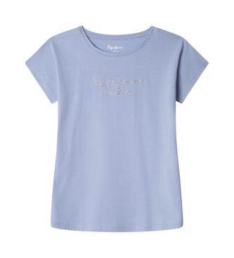 Pepe Jeans para niña. PG503152 Camiseta Nuria N azul (16años= 176cm), Casual, Algodón, Manga corta, Sostenible, moda infantil