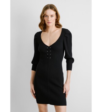Pepe Jeans para mujer. PL953729 Vestido Olaia negro (M), Casual, Viscosa, Manga larga