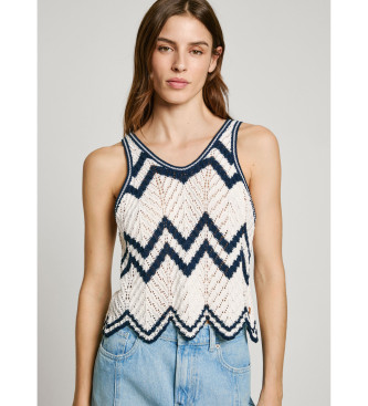 Pepe Jeans para mujer. PL702284 Top Ollie Blanco (XL), Casual, Algodón, Sin mangas / Tirantes, Sostenible