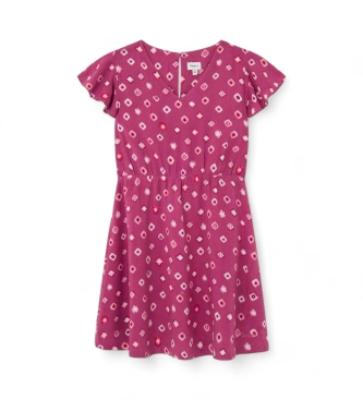 Pepe Jeans para niña. PG951666 Vestido Orlanda rosa (4años= 80cm), Casual, Viscosa, Manga corta, moda infantil