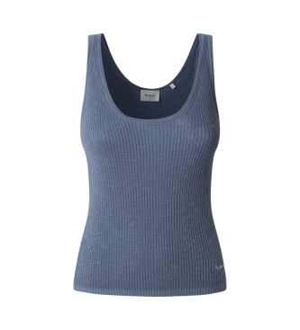 Pepe Jeans para mujer. PL702280 Top Otin azul (M), Casual, Algodón, Sin mangas / Tirantes, Sostenible