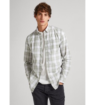 Pepe Jeans para hombre. PM308268 Camisa Parker verde (S), Casual, Algodón, Manga larga, Sostenible