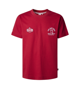 Pepe Jeansvoor mannen. PM509787 T-shirt korte mouw Parry rood (S), Casual, Katoen, Korte mouwen, Duurzaam