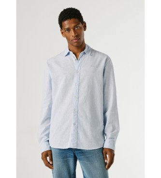 Pepe Jeans para hombre. PM3091192 Camisa Payton azul (M), Casual, Lino, Manga larga