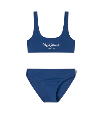 Pepe Jeans para niña. PGB10420 Bikini Sc azul (14años= 164cm), Beachwear, Poliamida, moda infantil
