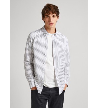 Pepe Jeansvoor mannen. PM308269 Overhemd Peter wit (M), Casual, Katoen, Lange mouwen, Duurzaam