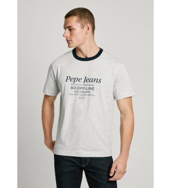 Pepe Jeans para hombre. PM509801 Camiseta Peterson gris (L), Casual, Algodón, Manga corta