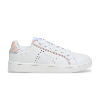 Pepe Jeans para mujer/niña. PGS000013 Zapatillas de Piel Player Young blanco (33), Plano, Cordones, Casual, Deportivo, moda infantil