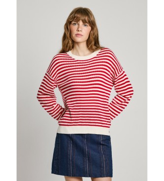 Pepe Jeans para mujer. PL702278 Jersey Poppu rojo (XS), Casual, Viscosa