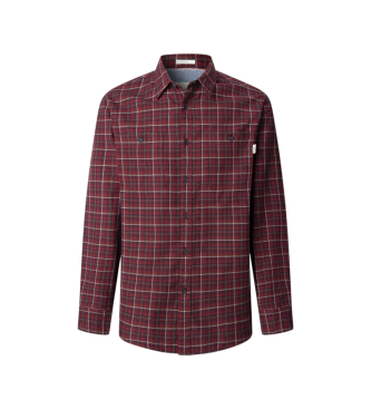 Pepe Jeans para hombre. PM3090895 Camisa Preston burdeos (L), Casual, Algodón, Manga larga