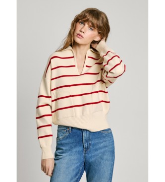 Pepe Jeans para mujer. PL702272 Jersey Priscilla blanco (M), Casual, Viscosa, Manga larga