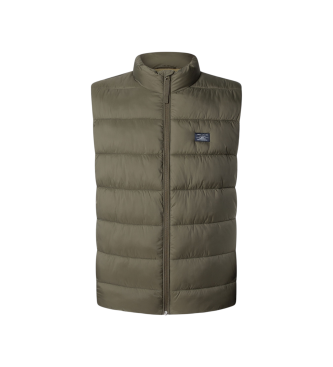 Pepe Jeans para hombre. PM4027189 Chaleco Puffer verde (S), Casual, Poliamida