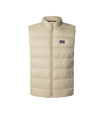 Pepe Jeans para hombre. PM4027189 Chaleco Puffer beige (XXL), Casual, Poliamida