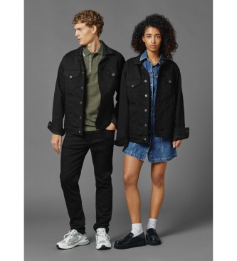 Red Bull Racing x Pepe Jeans unisex. RU400006R90 Casaco de ganga unissexo de corte regular preto (XL), Casual, Algodão, Denim