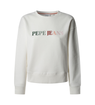 Pepe Jeans para mujer. PL581485 Sudadera Reagan blanco (S), Casual, Algodón, Manga larga, Sostenible
