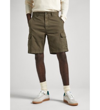 Pepe Jeans para hombre. PM801091 Bermudas Regular Cargo verde (28), Casual, Algodón
