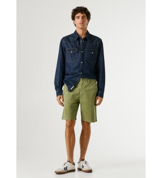 Pepe Jeans para hombre. PM8000034 Short Regular Chino verde (36), Casual, Algodón